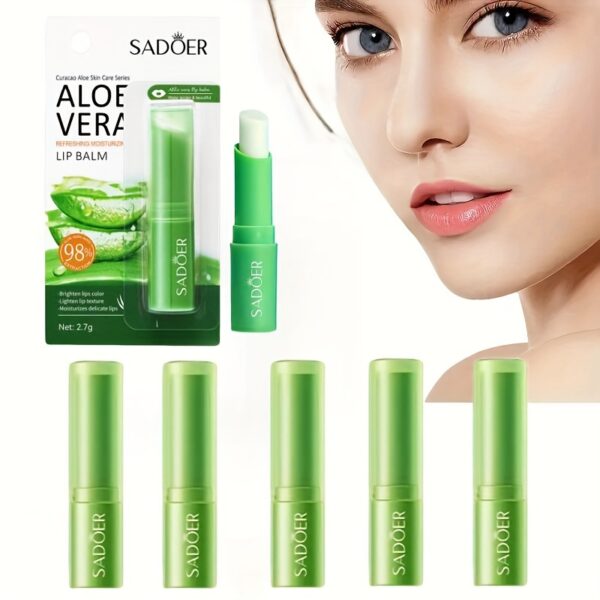 1/2/5pcs Aloe Vera Lip Balm Contains Vitamin