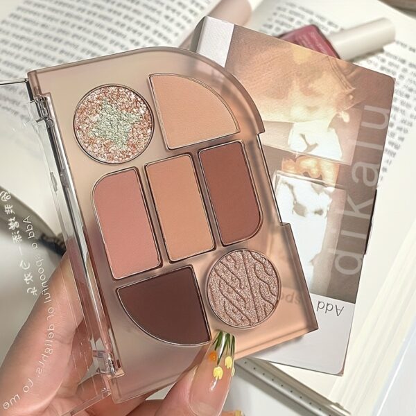 DUOYAOI 7-Color Eyeshadow Palette in Grey, Pink,