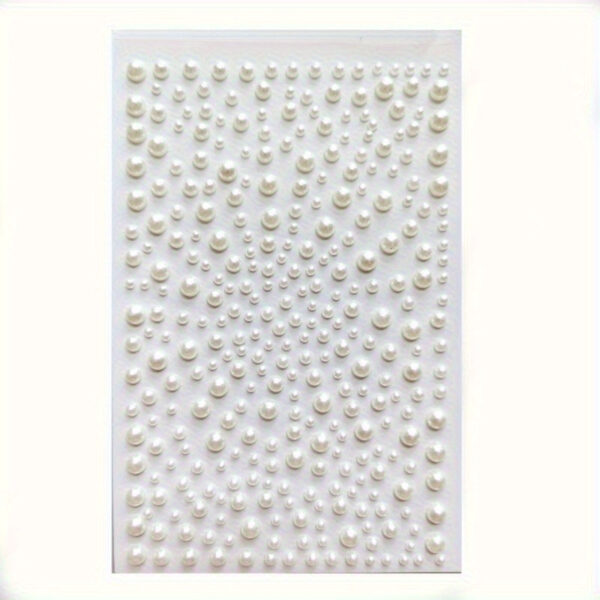 Self Adhesive Pearl Stickers, White Flat Back