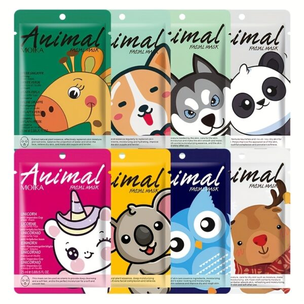 16pcs/2pcs Cute Animal Face Masks, Moisturizing Face Masks, Funny Animal Face Masks