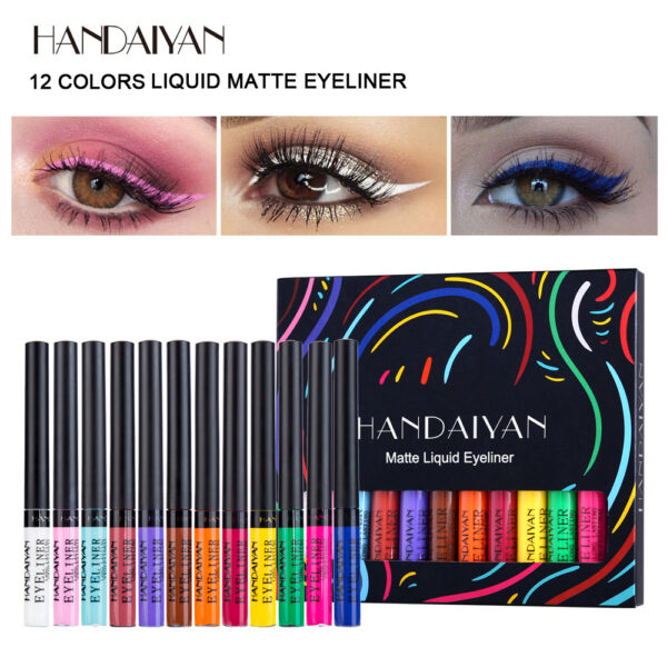 Handaiyan 12Pcs Matte Eyeliner Set Waterproof Liquid