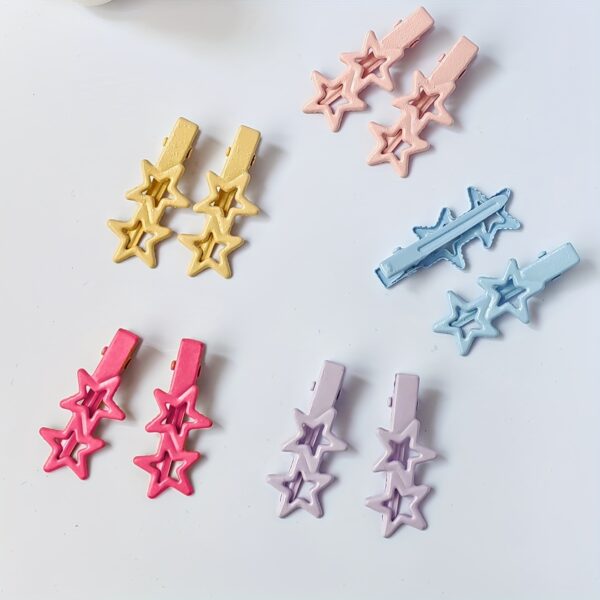 10pcs Y2K Sweet Star Hair Clips -