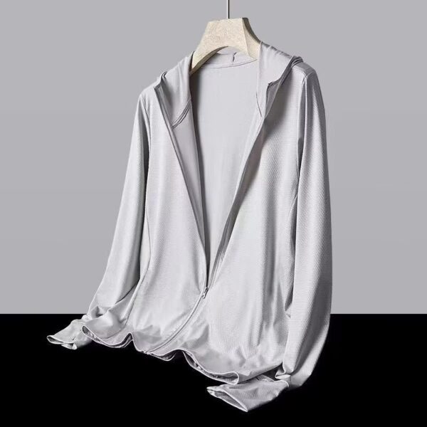 Men's Ice Silk Sun Protection Jacket Summer Thin Mesh Breathable Coat Outdoor UV Protection Fishing Cycling Sun Protection Clothing for Men