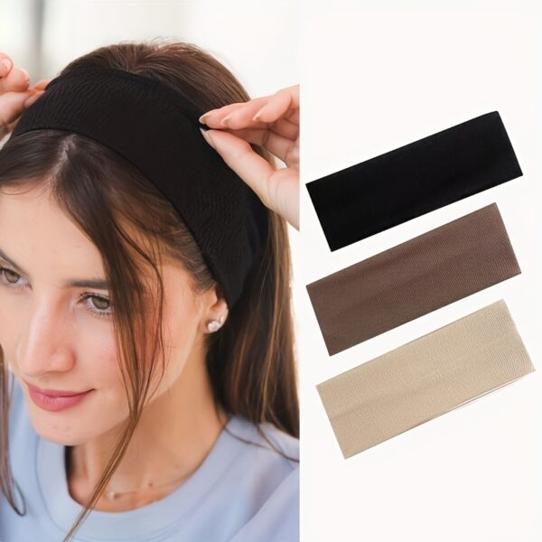 3pcs Women's Elastic Hair Bands - Non-Slip,