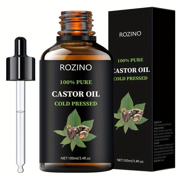 ROZINO Unrefined Castor Oil, Cold Pressed for