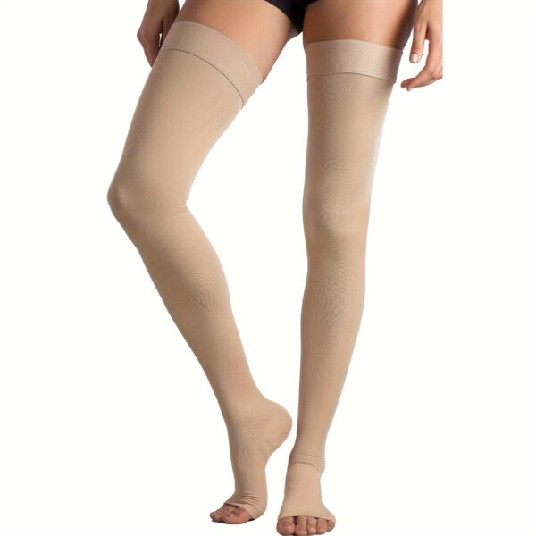 Thigh-High Compression Stockings, 15-20 mmHg Support, Open