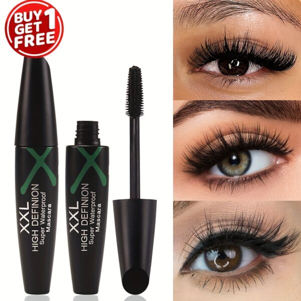 2pcs 4D Fiber Eyelashes Mascara, Waterproof Long-Lasting Black Lash Extension, Volumizing Makeup for All Skin Types, Buy 1 Get 1 Free Offer, Waterproof Mascara | Precise Applicator | Longlasting Formula