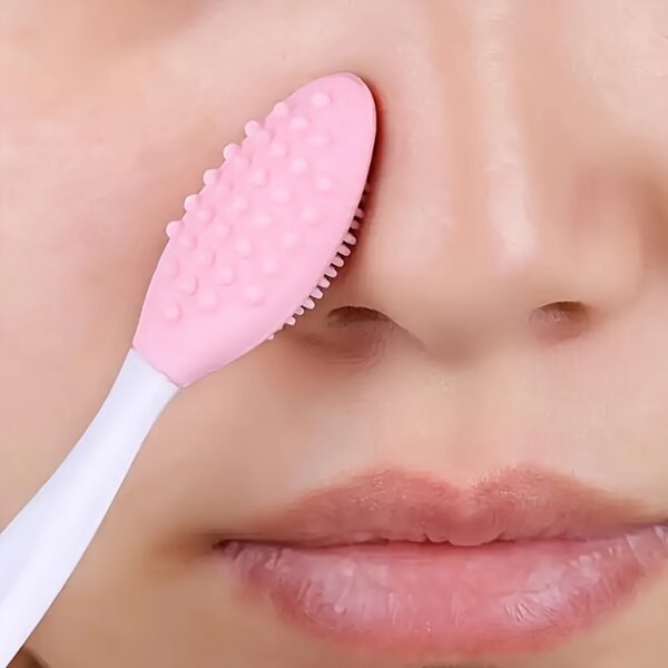 Silicone Facial Cleansing Brush, 2-in-1 Soft Dual-Sided