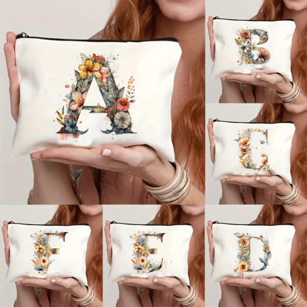 1pc Beautiful Flowers 26 English Initials Cosmetic