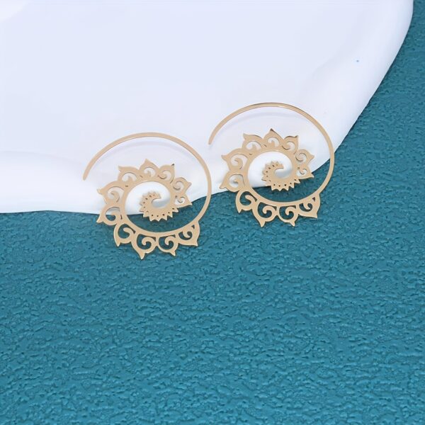 Vintage Boho Style Stainless Steel Geometric Cutout