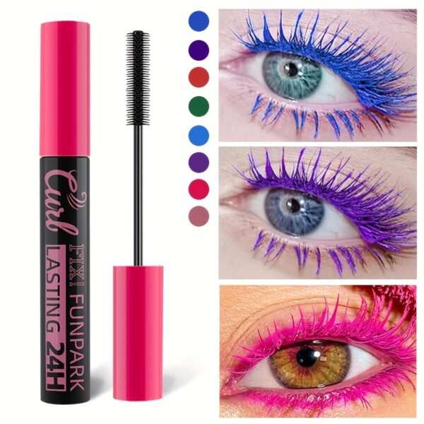 1pc Waterproof Color Mascara, Long-Lasting Volumizing Eyelash Extension, Quick Dry Curling Mascara for All Skin Types, Blue Tone, Multi-Color Pack
