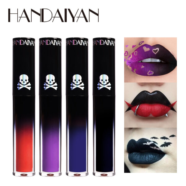 Handaiyan 4Pcs Halloween Lip Lacquer Set Gothic