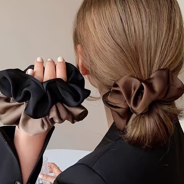 3pcs Satin Hair Scrunchies Simple Style Hair