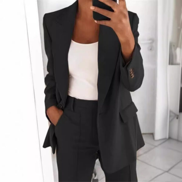 European and American Fashion Women's Suit Lapel Slim Cardigan Elegant Women's Blazer