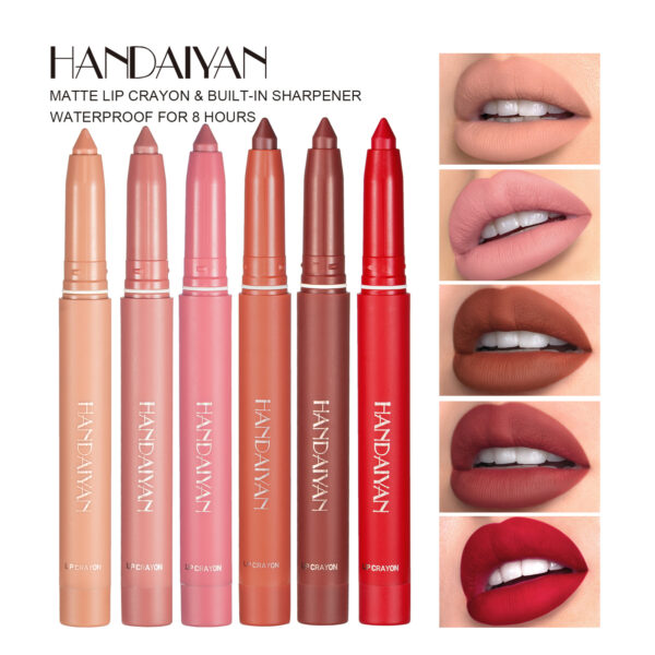 HANDAIYAN-12-Color Lip Liner Matte Lipstick Automatic Waterproof