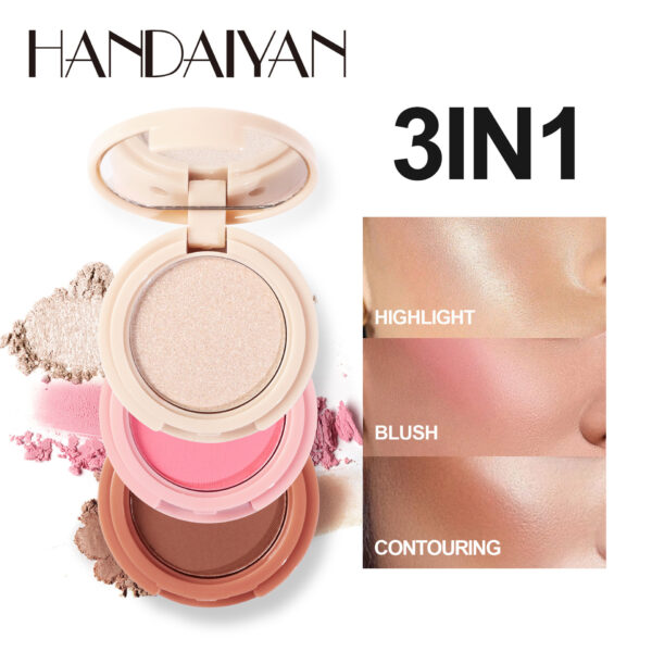 Handaiyan 3-In-1 Highlighter Brightening Blush Eyeshadow Long-Lasting