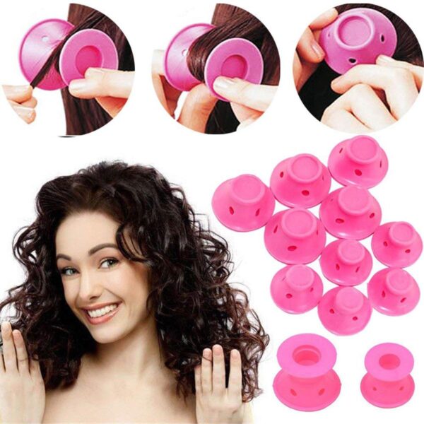 10pcs Mushroom Hair Curlers Silicone Hair Curling