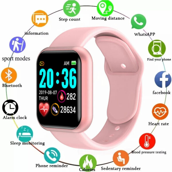 Multifunctional Smart Watch Men Women  Connected Phone Music Fitness Sports Bracelet Sleep Monitor Y68 Smartwatch D20