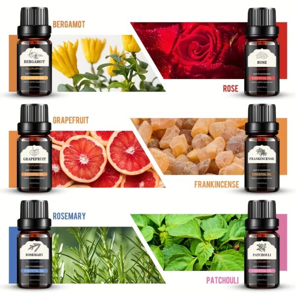 10ml Pure Essential Oil Blend - Rose, Grapefruit, Bergamot & More - Hydrating Moisturizer for Face, Body, Nails & Eyelashes | Alcohol-Free, Suitable for All Skin Types