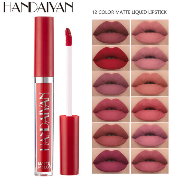 HANDAIYAN-12-Color Lip Glaze Matte Liquid Lipstick Long-Lasting